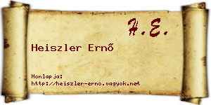 Heiszler Ernő névjegykártya